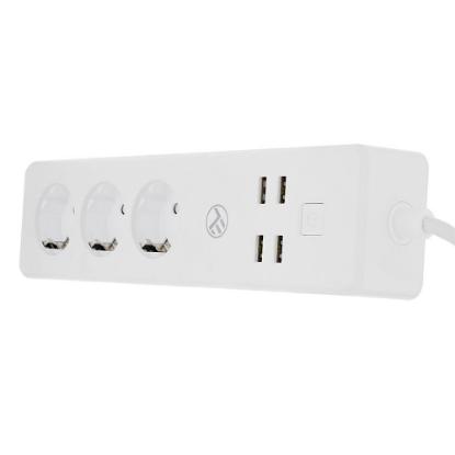 Naponska letva TELLUR TLL331031, 3 utičnice, 4xUSB-A, 1.8m, pametni, bijeli