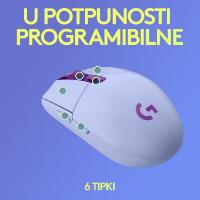Miška LOGITECH Gaming G305 Lightspeed, bežični, optički, 12000dpi, lilac, USB