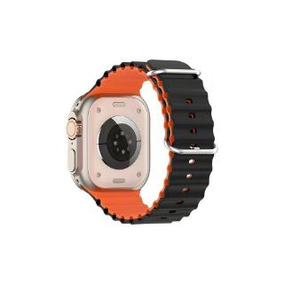 Zamjenski remen BELINE Silicone Waves za Apple Watch 42/44/45/49mm, crno-narančasti