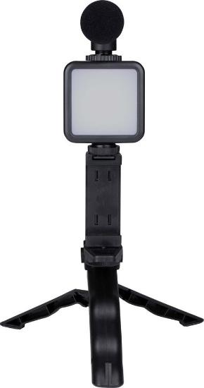 Selfie tripod GRUNDIG Selfie Studio, sa svjetlom i mikrofonom, crni