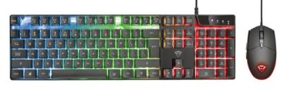 Tipkovnica + miška TRUST GXT 838 Azor Gaming Combo, USB, US layout, črna