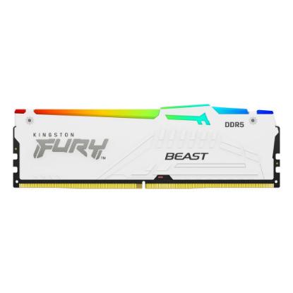 RAM pomnilnik PC-54400, 32GB, KINGSTON Fury Beast White RGB KF568C34BWEAK2-32, EXPO, DDR5 6800MHz, kit 2x16GB