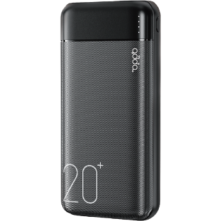 Mobilni USB punjač ADDA Fusion, 20000mAh, Micro USB i Type-C ulazi, 2xUSB-A izlazi, 12W, crni