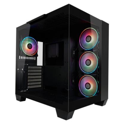 Ohišje LC POWER 809B Dark Storm_X, MIDI, ATX, bez napajalnika, črno
