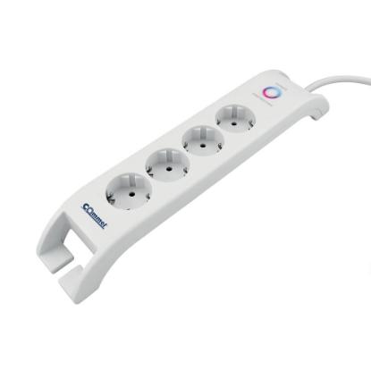 Prenaponska zaštita COMMEL, 4 utičnice, 2xUSB-A, 2m, bijela