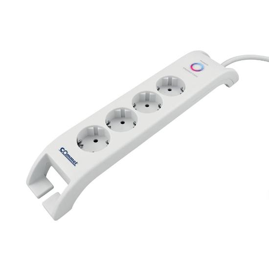Prenaponska zaštita COMMEL, 4 utičnice, 2xUSB-A, 2m, bijela