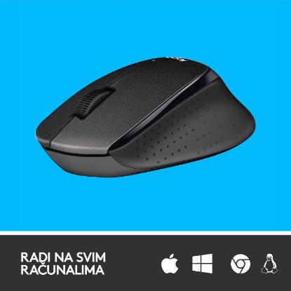 Miška LOGITECH M330 Silent Plus, optički, 1000dpi, bežični, črni, USB