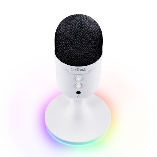 Mikrofon TRUST GXT 234 Yunix, RGB, USB i 3.5mm, beli