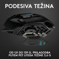 Miška LOGITECH Gaming G502 Hero RGB, optički, 25600dpi, črni, USB