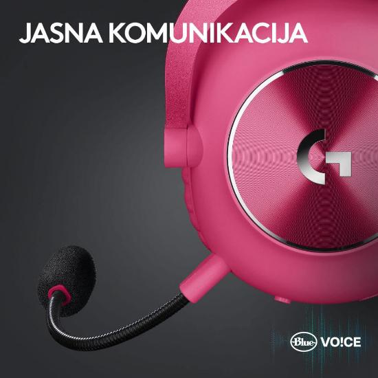 Slušalice LOGITECH G PRO X 2 Lightspeed, 7.1, bežične, roze