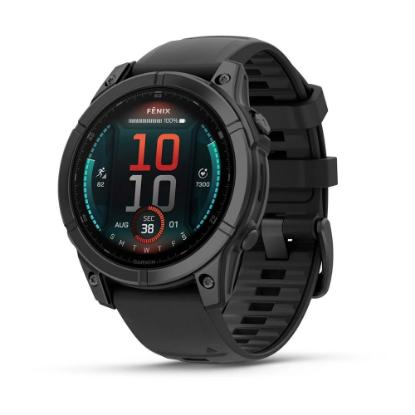 Pametni sat GARMIN Fenix E, 47mm, AMOLED, multisport, sivi/crni remen