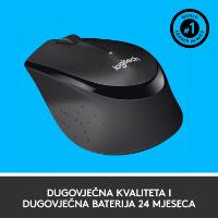 Miška LOGITECH M330 Silent Plus, optički, 1000dpi, bežični, črni, USB