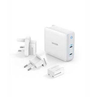 Kućni punjač ANKER PowerPort III A2629H21, 60W, 2xUSB-C, s adapterom za EU, UK i US, bijeli