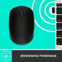 Miška LOGITECH M171, optički, bežični, črni