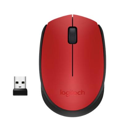 Miška LOGITECH M171, optički, bežični, rdeči