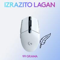 Miška LOGITECH Gaming G305 Lightspeed, bežični, optički, 12000dpi, beli, USB