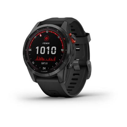 Pametni sat GARMIN Fenix 7S Solar, HR, GPS, multisport, crni/crni remen