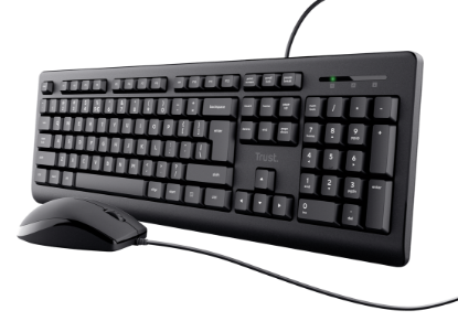 Tipkovnica + miška TRUST Basics, črni, USB