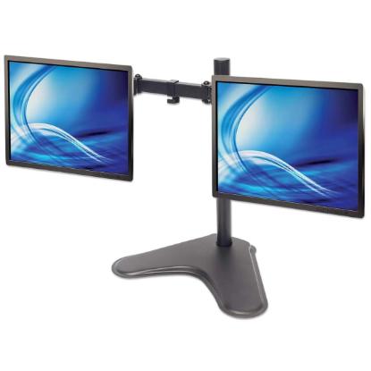 Stalak za monitor MANHATTAN 461559 , za dva monitora, stolni, 13" do 32", crni