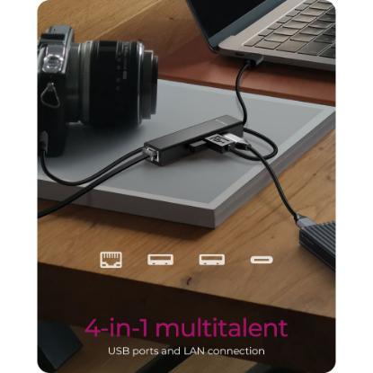 USB HUB ICY BOX IB-HUB1439-LAN, USB-A/C na 2x USB-A, USB-C, G-LAN