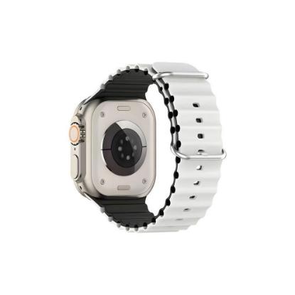Zamjenski remen BELINE Silicone Waves za Apple Watch 42/44/45/49mm, bijelo-crni