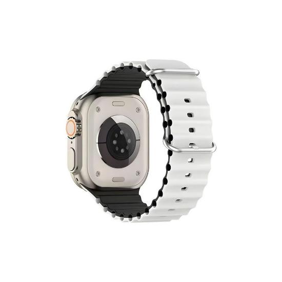 Zamjenski remen BELINE Silicone Waves za Apple Watch 42/44/45/49mm, bijelo-crni
