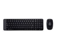 Tipkovnica + miška LOGITECH MK220 Wireless Desktop, brezžična, črna, kompaktna, USB