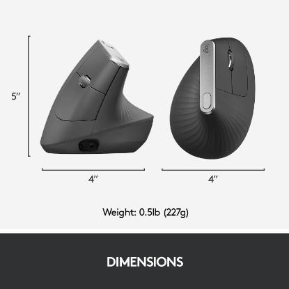 Miška LOGITECH MX Vertical Advanced Ergonomic, optički, bežični, USB, črni