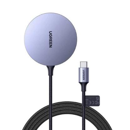 Kućni punjač UGREEN, do 15W, magnetski, bežični, za Iphone, sivi