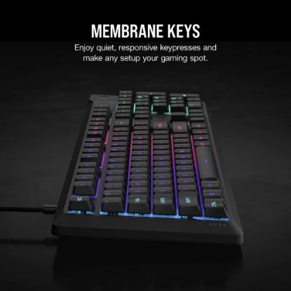 Tipkovnica CORSAIR K55 Core RGB, US Layout, USB, črna