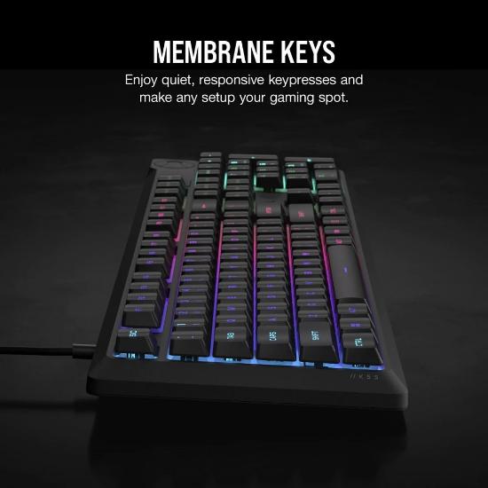 Tipkovnica CORSAIR K55 Core RGB, US Layout, USB, črna
