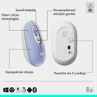 Tipkovnica + miška LOGITECH POP Icon Combo, brezžična, US Layout, BT, ljubičasta