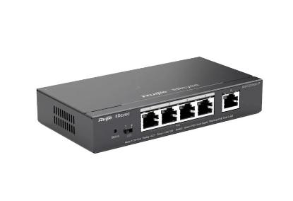 Switch RUIJIE-REYEE RG-ES205GC-P, 10/100/1000 Mbps, 4xPoE, 5-port, crni
