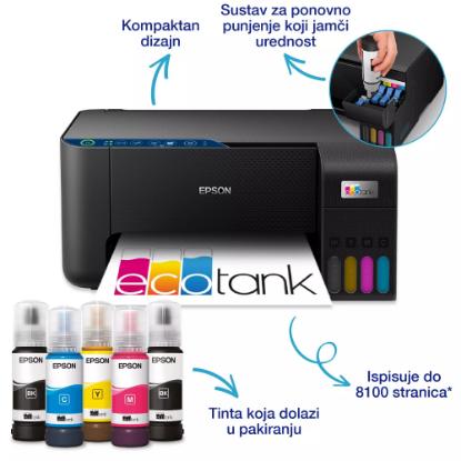 Multifunkcijski Tiskalnik EPSON EcoTank L3271, Tiskalnik/scanner/copy, 5760 x 1440, WiFi, USB, črni