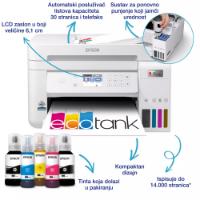 Multifunkcijski Tiskalnik EPSON EcoTank L6276, Tiskalnik/scanner/copy, 4800 x 1200, USB, LAN, WiFi, beli