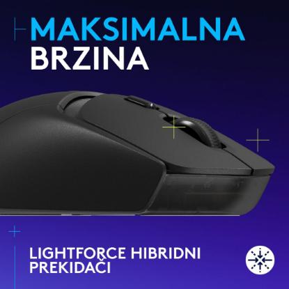 Miška LOGITECH G309 Lightspeed, optički, bežični, 25600dpi, črni