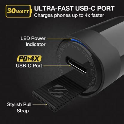 Auto punjač SCOSCHE, USB-C napajanje, 30W USB-C PD, mini
