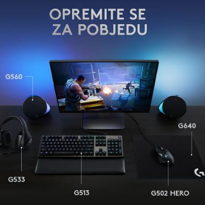 Tipkovnica LOGITECH Gaming G513 Carbon, RGB, mehanička, GX Brown Tactile, US layout, črna