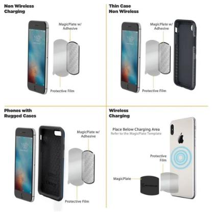 Držač za smartphone SCOSCHE MagicMount 2-u-1, univerzalni magnetni nosač za auto, ventilacija/ploča