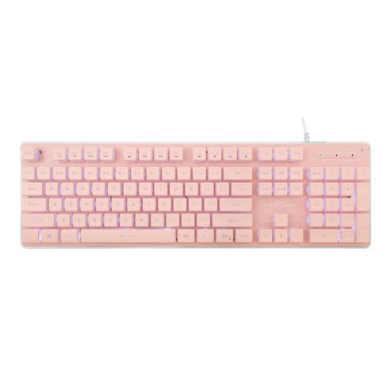 Tipkovnica WHITE SHARK GK-003441 Tachi, membranska, US Layout, USB, roza