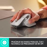 Miška LOGITECH MX Master 3S Performance, laserski, bežični, BT, Unifying receiver USB, beli