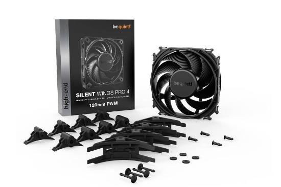 Ventilator BE QUIET Silent Wings Pro 4, 120mm, 3000 okr/min, PWM, črni