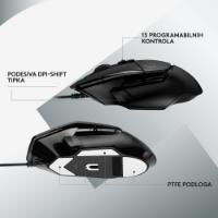 Miška LOGITECH Gaming G502 X, optički, 25600dpi, črni, USB