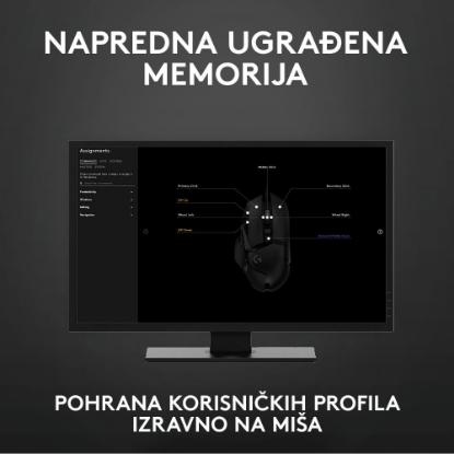 Miška LOGITECH Gaming G502 Hero RGB, optički, 25600dpi, črni, USB