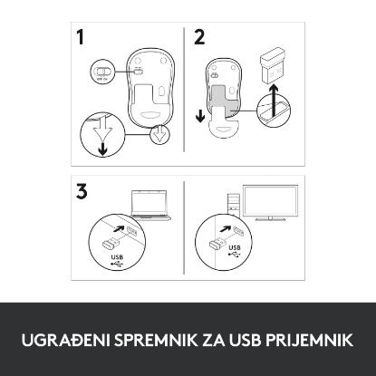 Miška LOGITECH M185, optički, bežični, 1000dpi, crno-rdeči