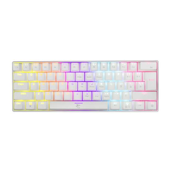 Tipkovnica WHITE SHARK GK-2022 Shinobi, RGB, smeđi switch, mehanička, US layout, bela, USB