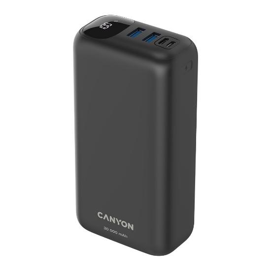 Mobilni USB punjač CANYON PB-301, 20W, 30000 mAh, crni