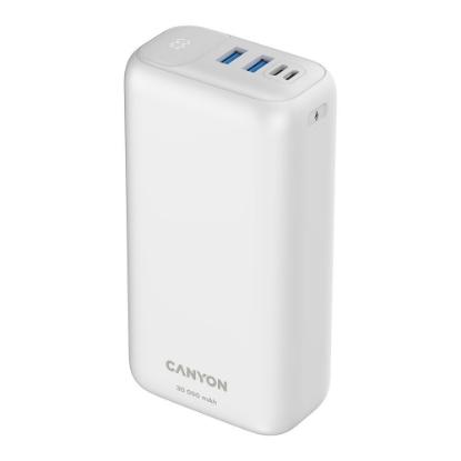Mobilni USB punjač CANYON PB-301, 20W, 30000 mAh, bijeli