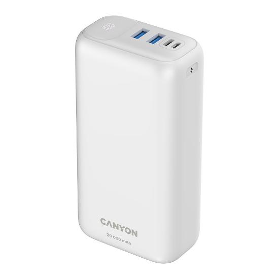 Mobilni USB punjač CANYON PB-301, 20W, 30000 mAh, bijeli