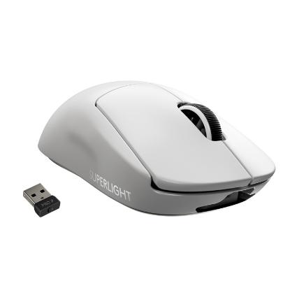 Miška LOGITECH Pro X Superlight, bežični, optički, 25600dpi, beli, USB
